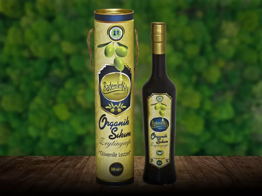 Bademler Organik Sıkım Hediyelik Zeytinyağı 0.5 Litre